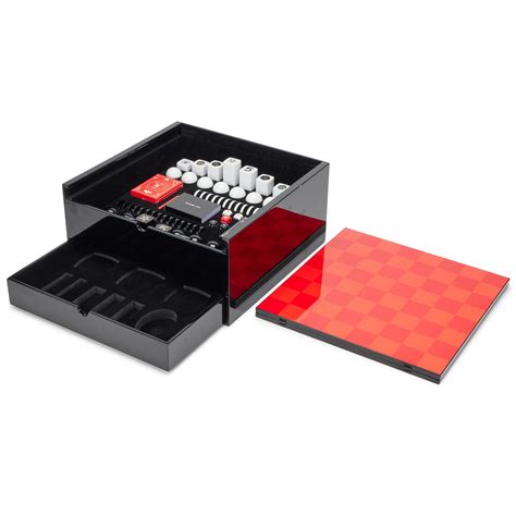 chanel backgammon set|Red and Black Lacquered Chess and Backgammon Set.